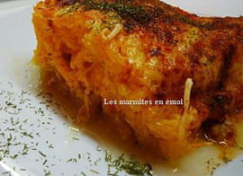 GRATIN DE COURGE SPAGHETTI AU CHEDDAR 