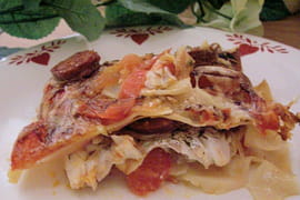 Gratin de cabillaud au chorizo