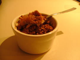 Crumble l�ger pommes, son d avoine et speculoos