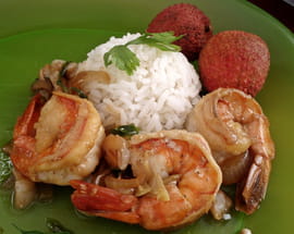 Gambas aux litchis