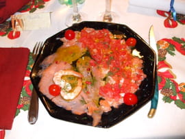 Duo de saumon en carpaccio