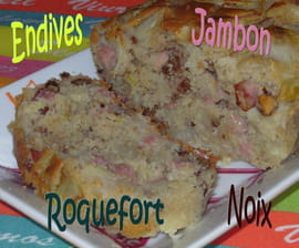 Cake aux endives et au roquefort