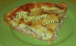 Quiche au thon, � la ciboulette et au curry