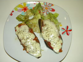 Aubergines  mozzarella au four