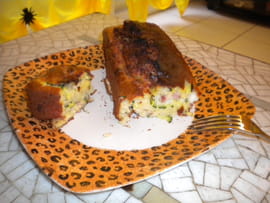 Cake courgette, fromage, lardons
