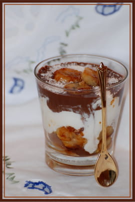 Verrine banane, coco, chocolat