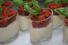 Panna cotta d asperges et sa gel�e de tomates
