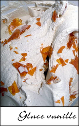 Glace vanille maison aux �clats de caramel