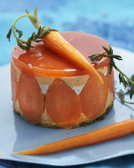 Cheesecake fra�cheur, en duo carottes et herbes