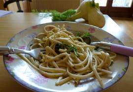 P�tes udon au pesto de fenouil