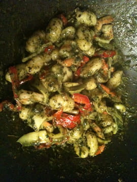 Gnocchis � la basilicade, l�gumes et crustac�s