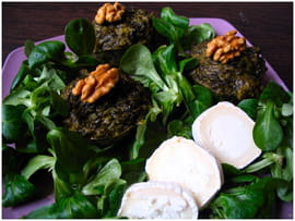 Petites terrines aux �pinards et aux noix