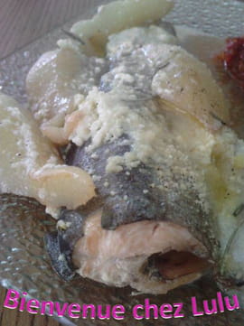 Papillote de truite aux poires et cr�me d amande
