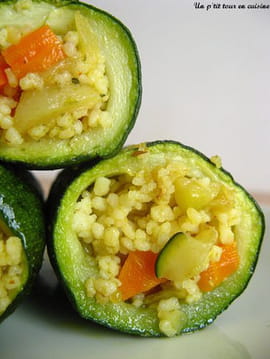 Cannellonis de courgettes � la semoule et � la carotte