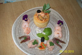 Bouch�es de fruits mer et foie de morue
