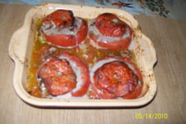 Tomates farcies � la viande de pot-au-feu