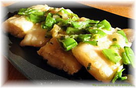 Sole marin�e et pois gourmands