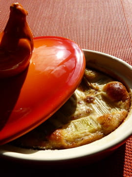 Gratin de rhubarbe et beurre de noisettes