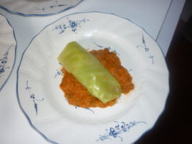 Petits rouleaux de langoustines au chou