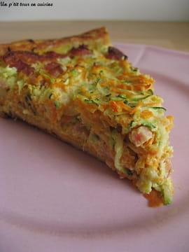 Tarte � la carotte, courgette et lardons