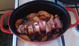 Mignon de porc roul� au jambon fum�