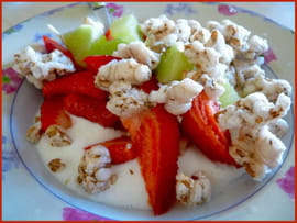Petit-d�jeuner acidul� fraise-rhubarbe