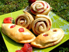 Chaussons brioch�s rhubarbe et fraise