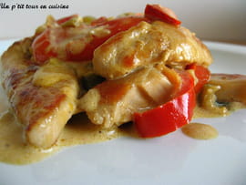Escalopes de dinde aux poivrons et � la cr�me