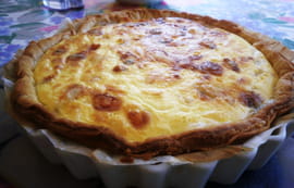 Tarte  au morbier et au jambon de montagne