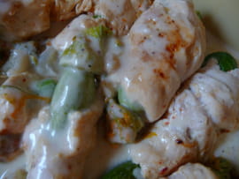Courgettes enrubann�es d aiguillettes de poulet