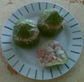 Courgettes rondes farcies tomate-sardine