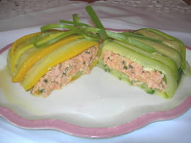 Petits paquets de zucchinis au saumon