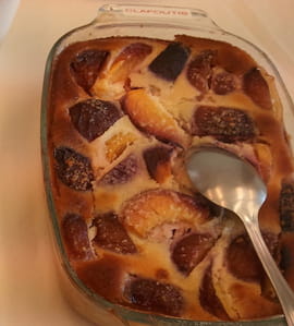 Clafoutis p�ches/menthe
