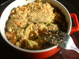 Parmentier de poulet et courgettes fa�on crumble