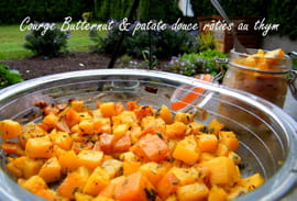 Courge butternut et patate douce r�ties au thym