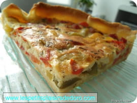 Tarte aux poivrons, ch�vre et jambon