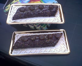 B�che aux marrons glac�s, ganache chocolat