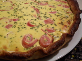 Quiche � la soupe et au jambon