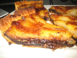 Tarte poires- chocolat caram�lis�es