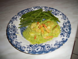 Po�l�e de crevettes au beurre d ail