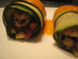 Cannellonis de courgettes olives-tomates séchées Cannellonis de courgettes olives-tomates séchées