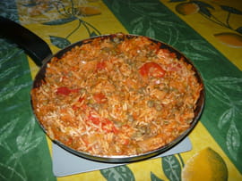Colombo de riz aux lentilles et � la tomate