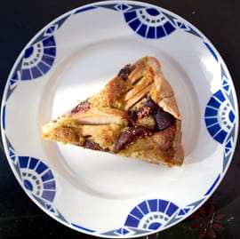 Tarte poire, figue, pistache