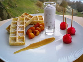 Gaufres, spuma pomme violette 