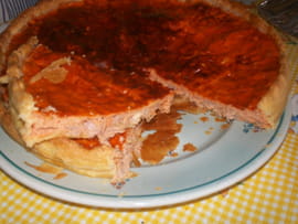 Tarte au thon et saumon au concentr� de tomate 