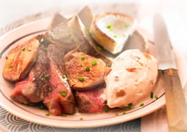 Eminc� de boeuf au foie gras et glace marron