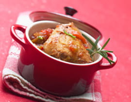 Cocotte de poulet basquaise au piment d Espelette 