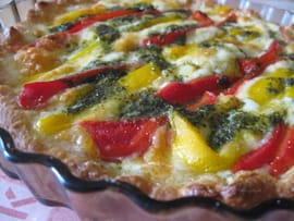 Tarte aux poivrons et � la mozzarella