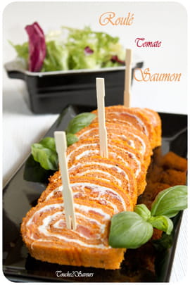 Roul� � la tomate, saumon et fromage frais