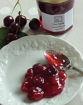 Confiture de cerises noires et griottes au kirsch